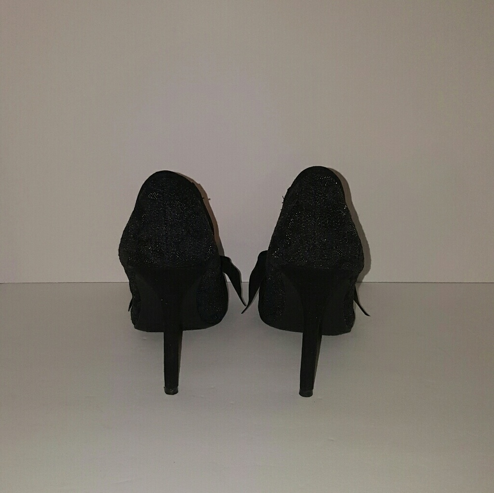 Lauren Conrad Black Lace Pumps Heels size 6.5 EUC - Picture 6 of 8
